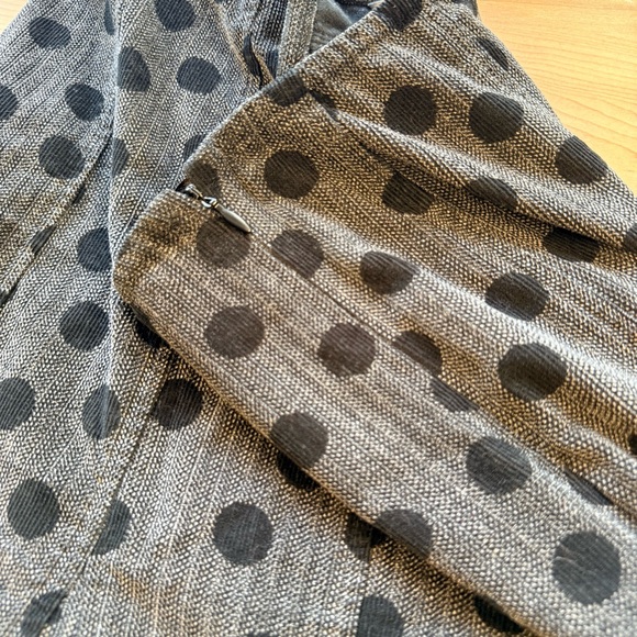 Flared Polka Dot Midi Skirt - Black - Picture 2 of 5